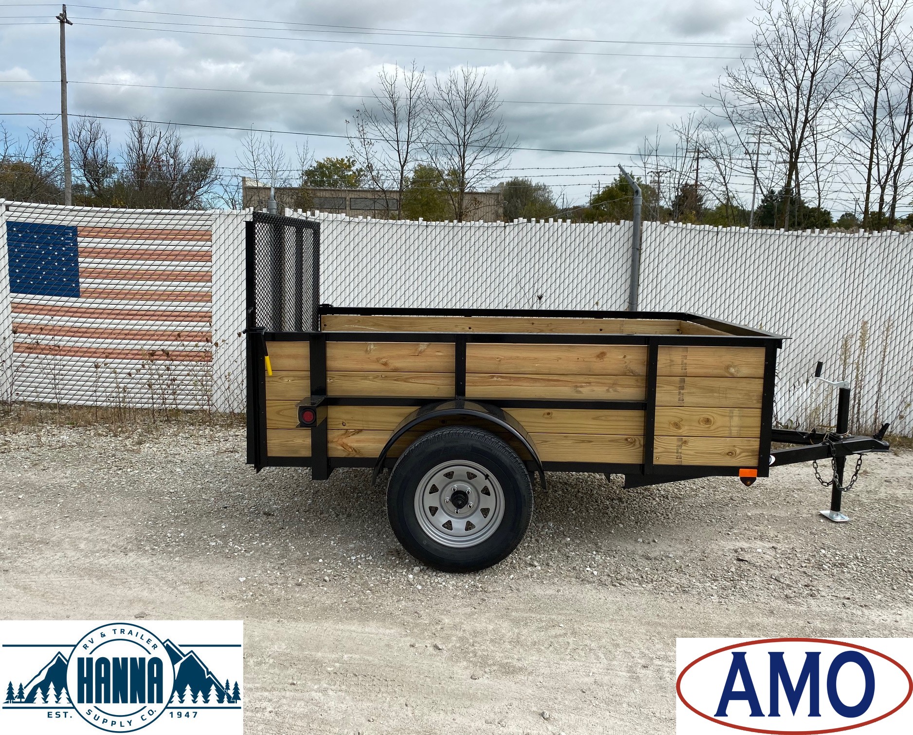AMO 5 X 8 Steel Utility Trailer with Ramp Gate & 24in High Sides